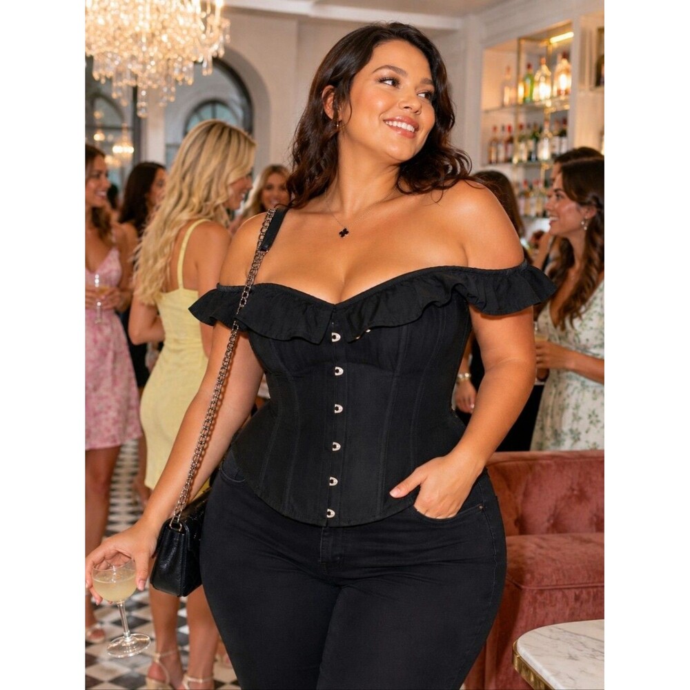 Corset Story Black Lace-Up Corset Dark romance coquette Whimsigoth US Size 20